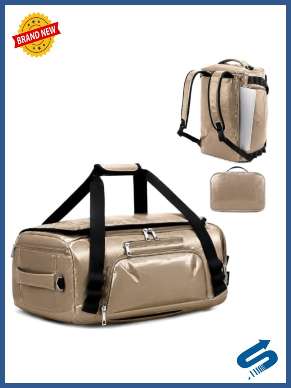 TOPEAST 30L Convertible Travel Duffel Backpack 3-in-1 with Shoe Compartment